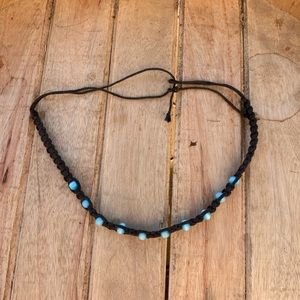 Black and Blue Beaded Choker